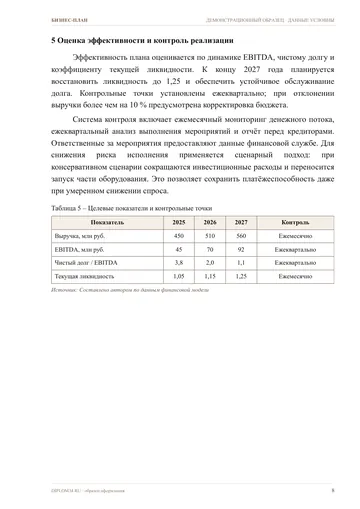 Страница 8: Таблица с данными