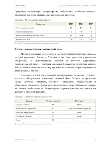 Страница 6: Описание проекта и продукции