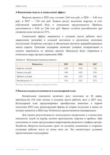 Страница 7: Маркетинговый и производственный план
