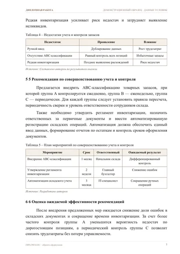 Страница 7: 3 Анализ учета и контроля товарных запасов