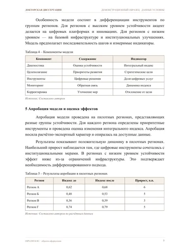 Страница 7: Диагностика устойчивости регионов