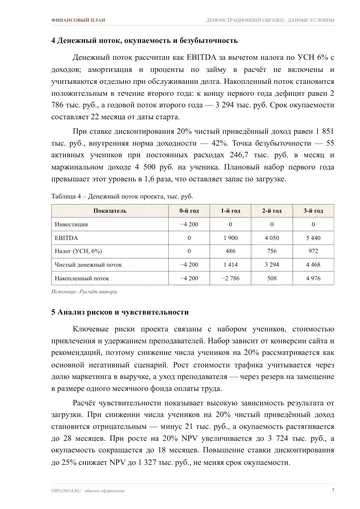 Страница 7: Прогноз выручки и операционных расходов
