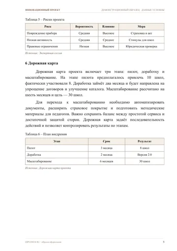 Страница 8: Таблица с данными