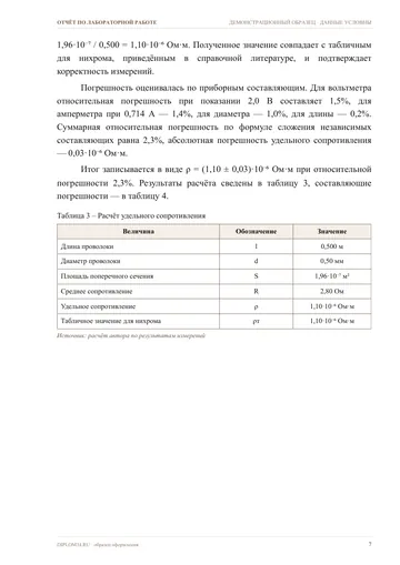 Страница 7: 3. Ход выполнения работы и первичные данные