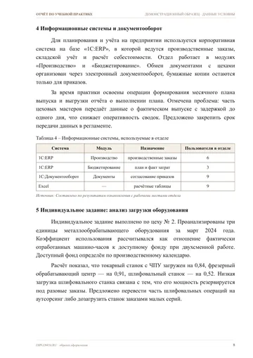 Страница 8: Анализ основных производственных показателей