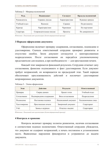 Страница 6: Согласование и уполномоченные лица