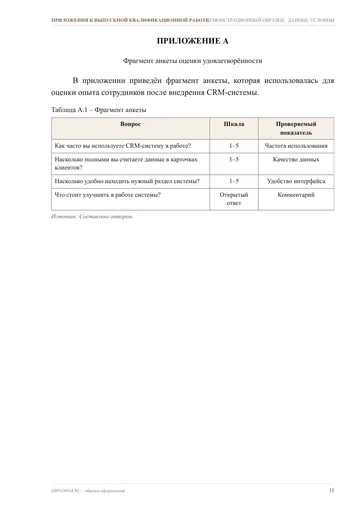 Страница 11: Приложение