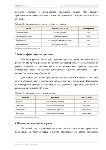 Страница 7: Учебные результаты и структура программы